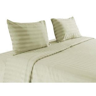 Egyptian Cotton Sateen Striped Sheet Set