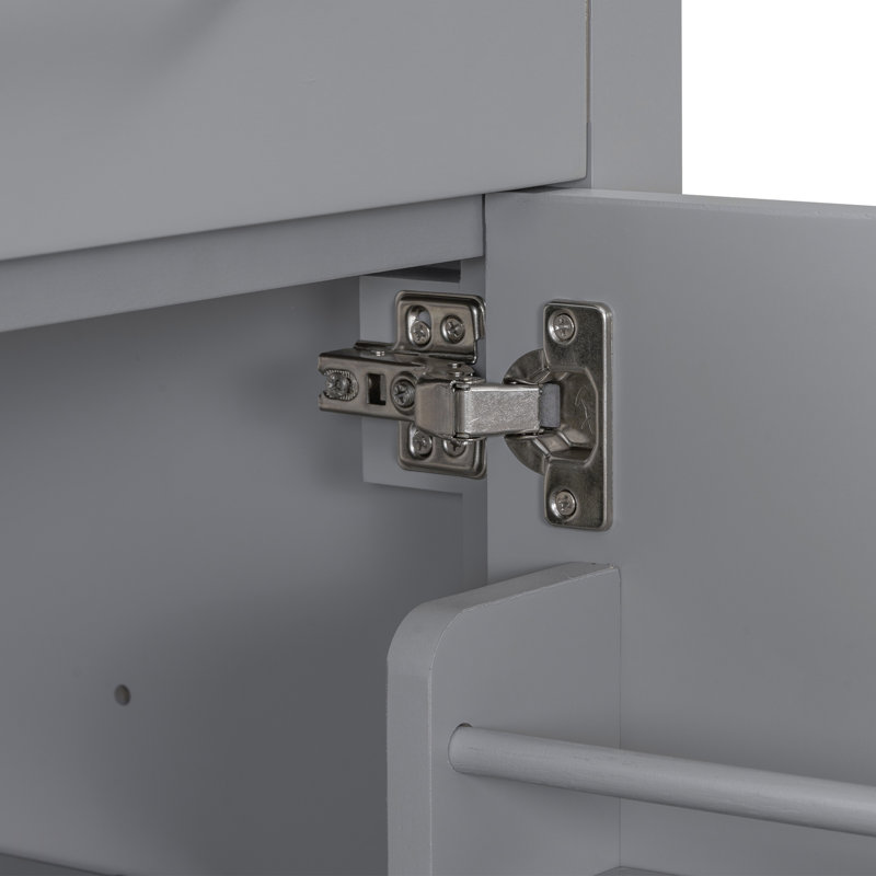 Ensemble de meuble-lavabo moderne 60 po avec lavabos doubles (séparés), lavabos doubles en céramique, tablette réglable, portes à fermeture en douceur et tiroir rabattable - Solution de salle de bain moderne pour salles de bain spacieuses, meuble-lavabo
