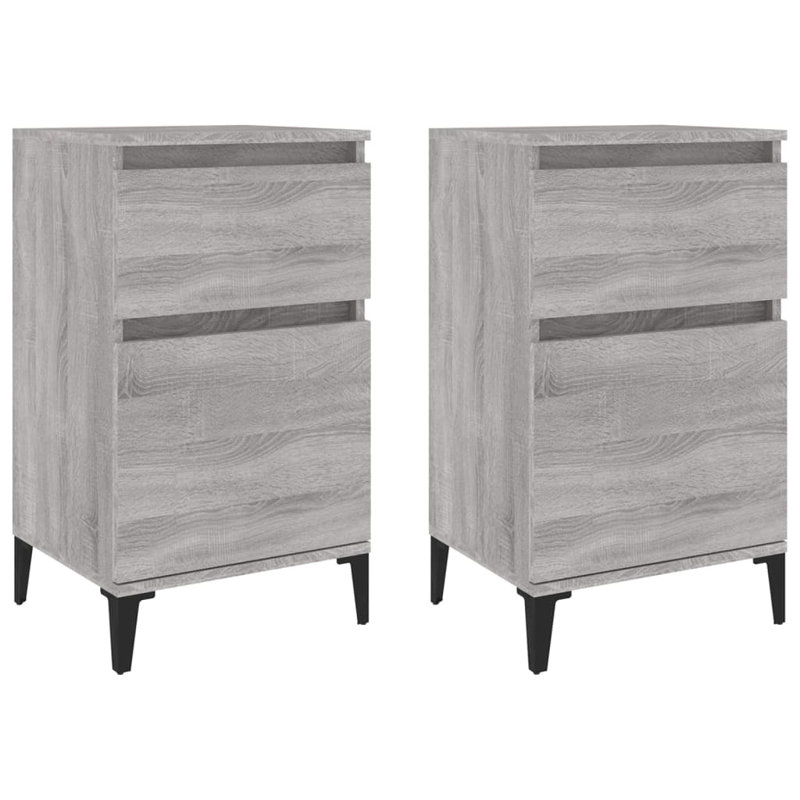 Luverne 40cm W Manufactured Wood Bedside Table, Grey