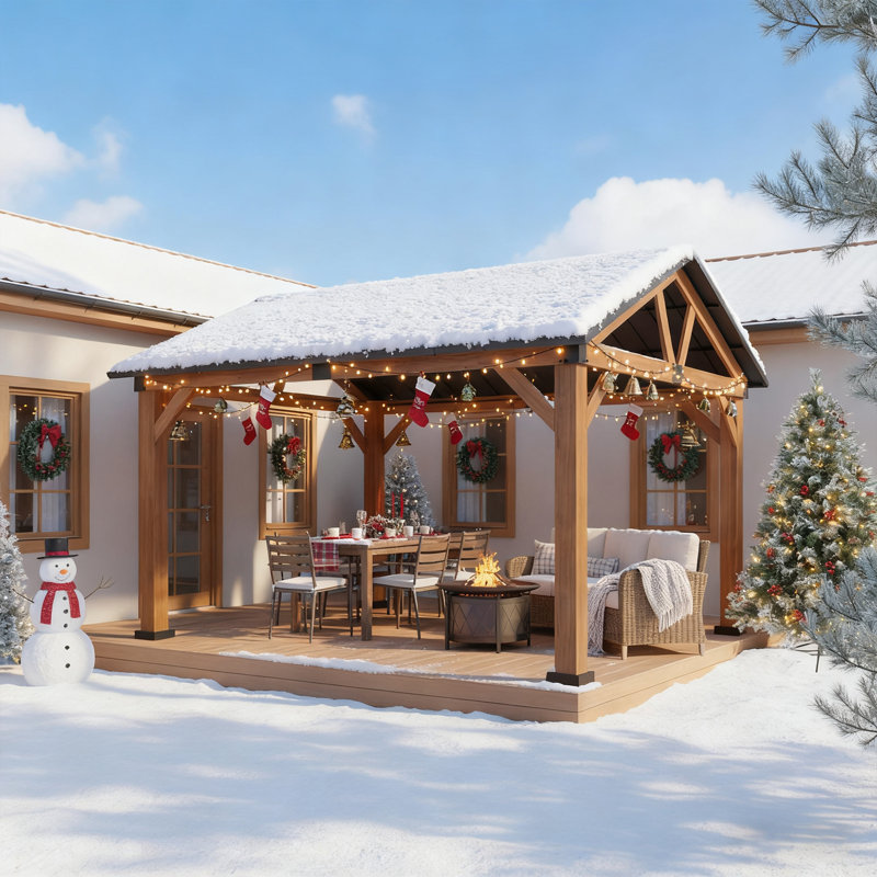 13 pi. L 11 pi. X P 11 pi. D Pavillon de jardin en aluminium
