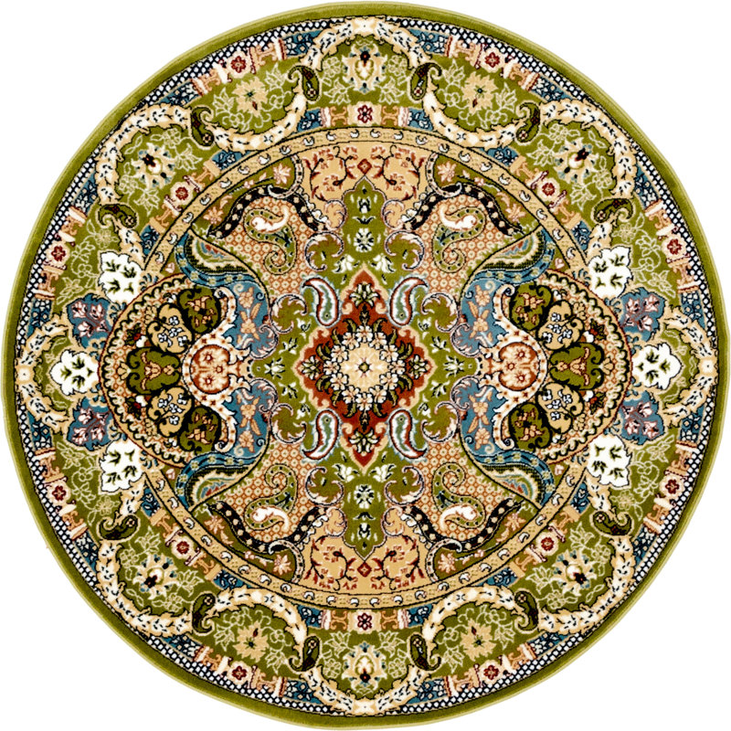Tapis bleu marine / ivoire Eleanor, Rond 10pi, Cream