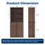 Large 2-Piece Wall Unit Bookcase Set, 71" H Storage Cabinet With Double Doors And Open Bookshelf Organizer Walnut