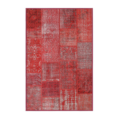Tapis contemporain rouge