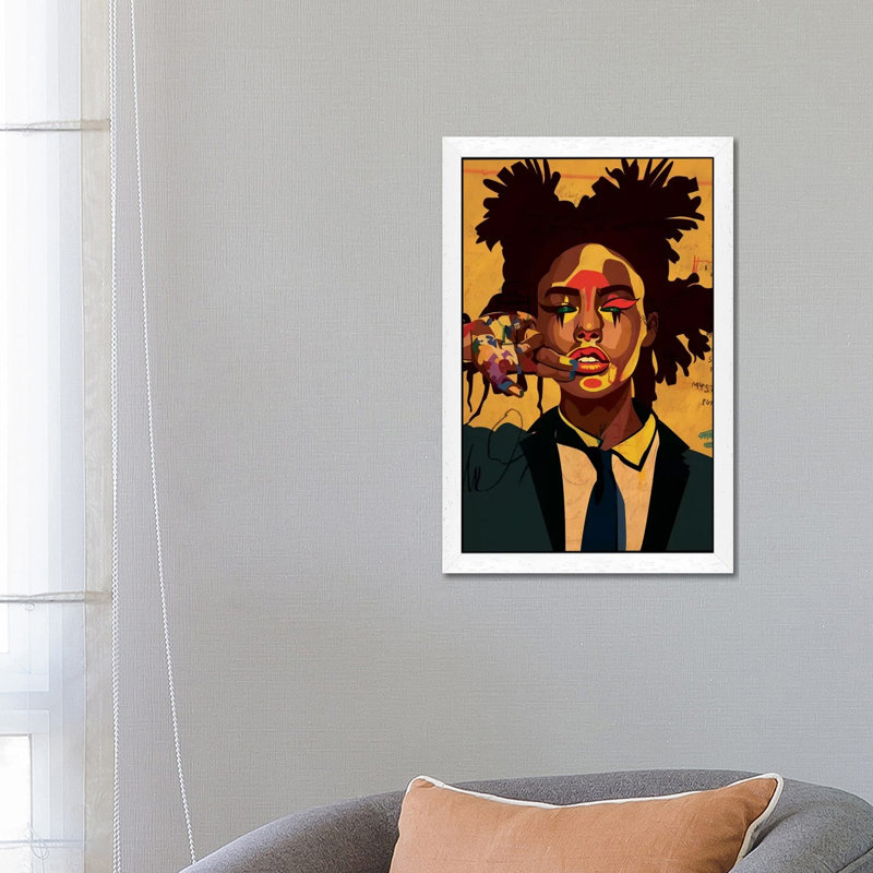 Painter Girl by Dai Chris Art - Print on Canvas, White Floater Framed, 66.04 cm H x 45.72 cm W