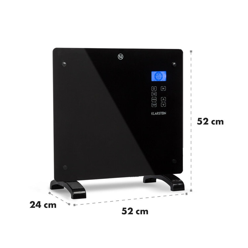 Klarstein Norderney 1000W Electric Panel Space Heater with Adjustable Thermostat, Black