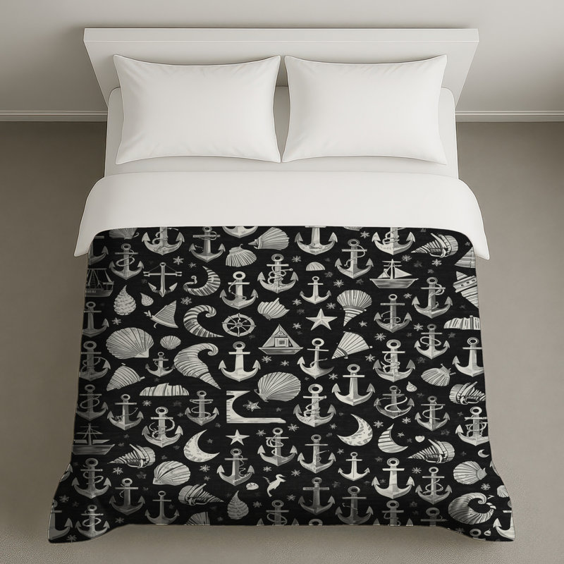 Anchor Nautical Pattern Duvet Covers, King