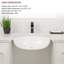 Lavabo de salle de bain circulaire encastré en céramique avec trop-plein L 18 po x l 15 po