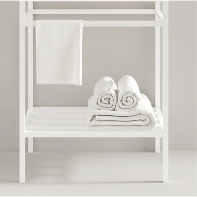 24'' Freestanding Bathroom Iron Shelves Without Basin, White
