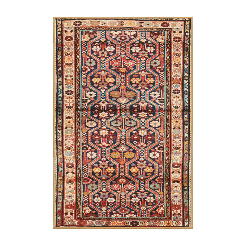 Tapis géométrique rouge / beige, Rectangle 7 pi x 9 pi