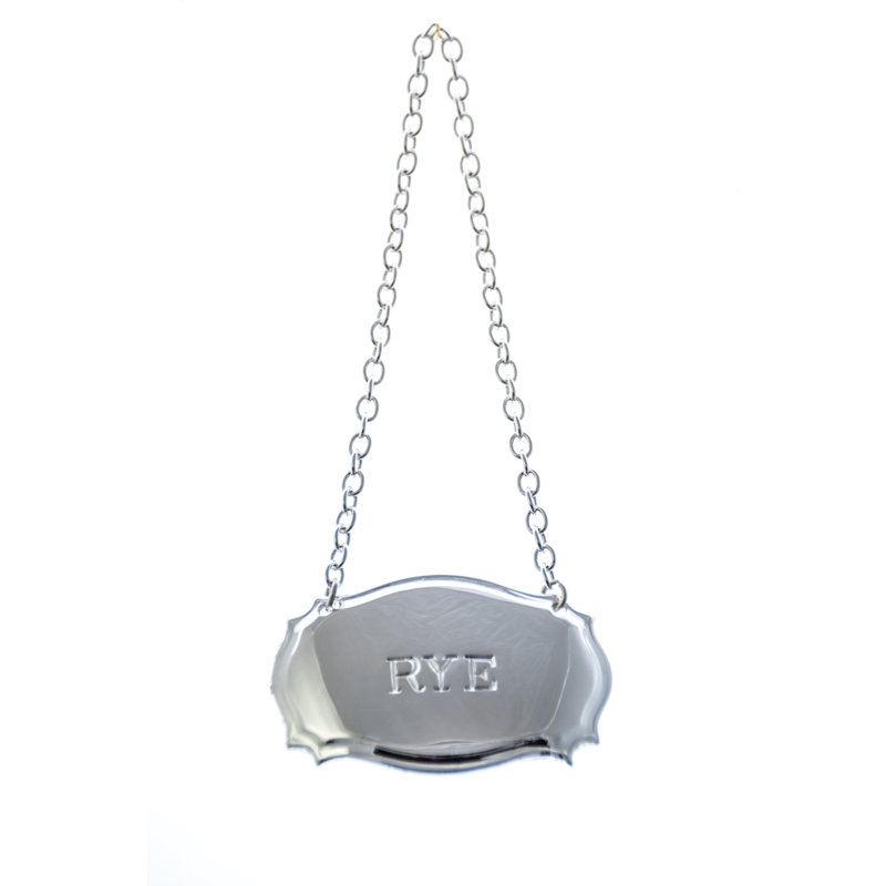Decanter Label Chippendale Design Rye