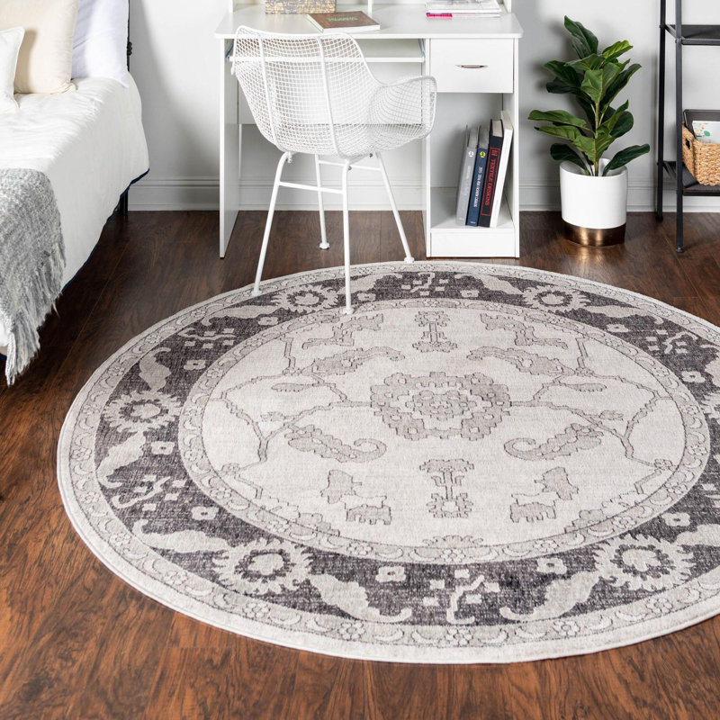 Erica Floral Indoor Rug, Round 3'3"