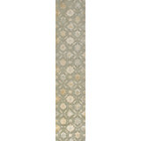 Palmettes Floral Area Rug in Gold/Aqua/Silver