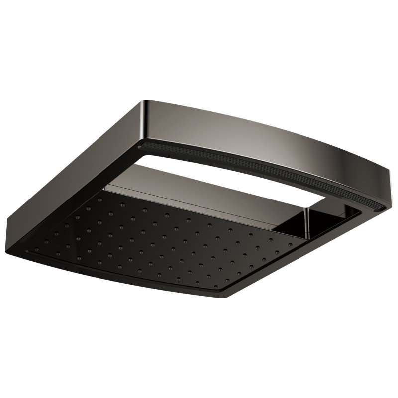 Kintsu® 14" Square Multifunction Raincan Showerhead, Brilliance Black Onyx, 1.75