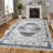 Machine Washable Rug with Rubber Backing for Living Room Boho Non-Slip Dining Room Rug Easy-Cleaning Floor Carpet for Bedroom-1596414920