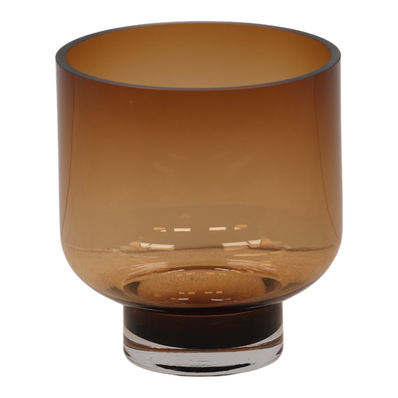 Crimson Vase, Red/Orange/Amber, 7.87" H x 7.8" W x 7.87" D