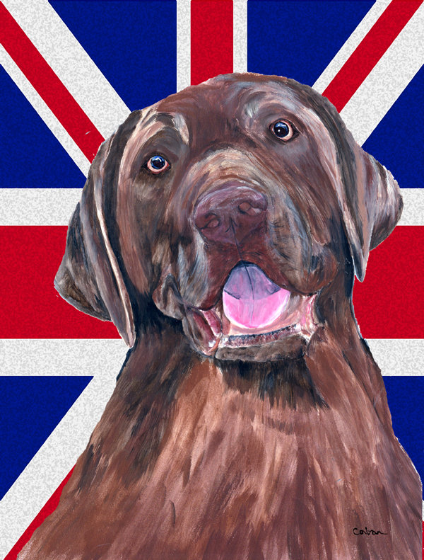Drapeau de jardin 2 côtés english union jack, Labrador (brun)