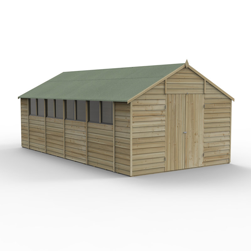 10 ft. W x 20 ft. D Solid Wood Garden Shed, No