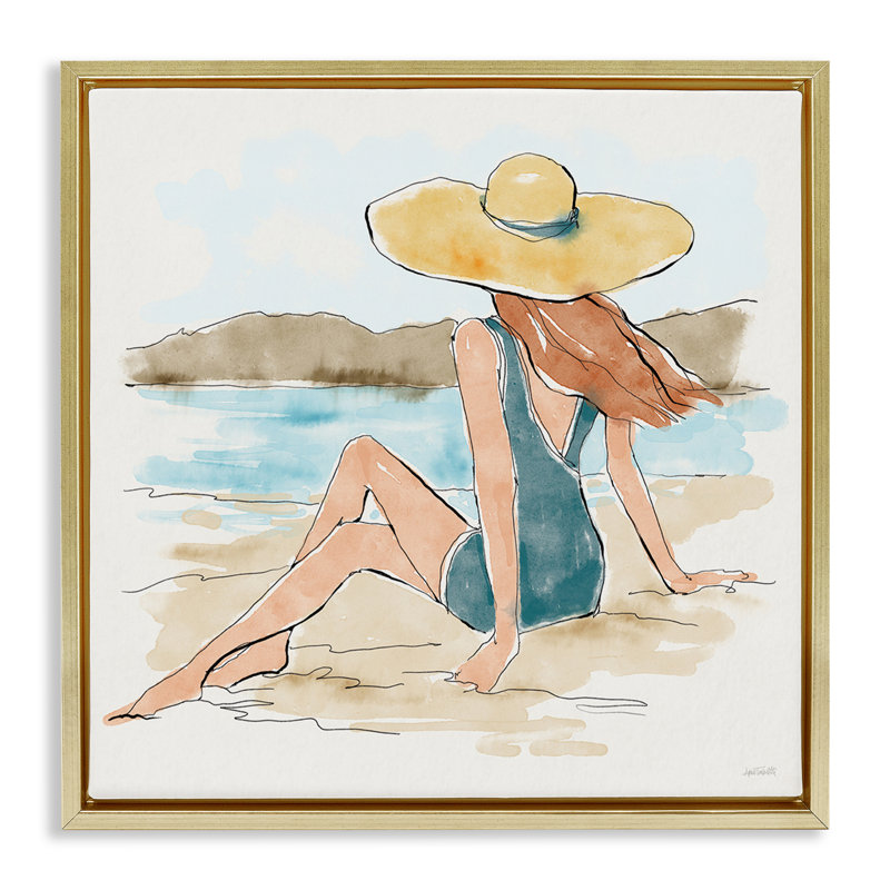  «Summer Day Beauty» par Anne Tavoletti, H 25 po x l 25 po, Cadre flottant métallique doré