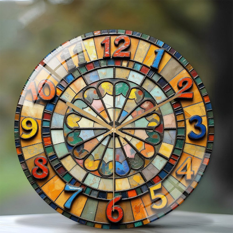  Wall Clock Home Decor Art Piece Art - 12'' Modern Glass Wall Clock