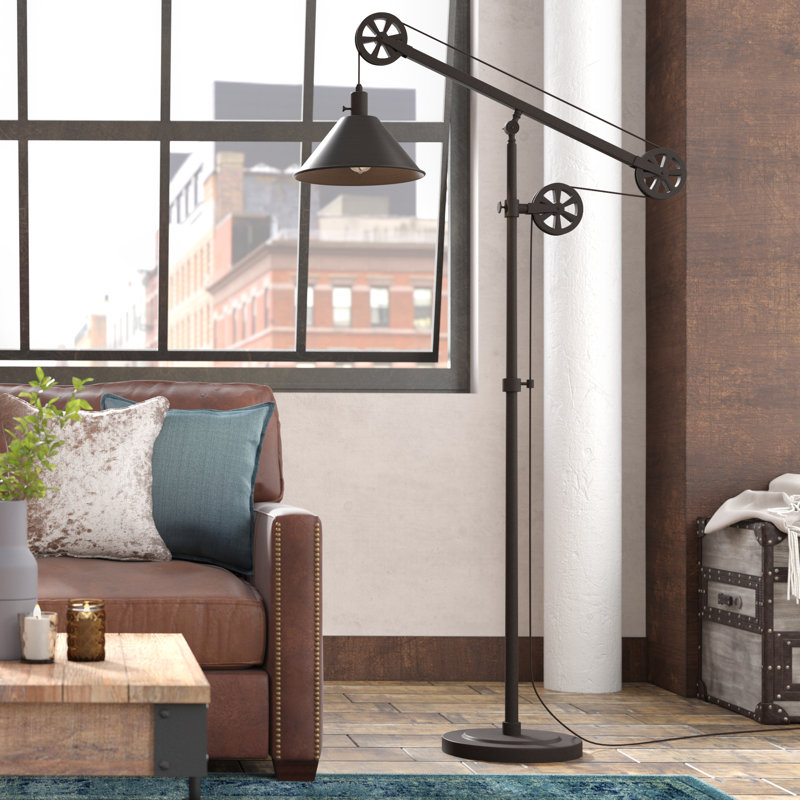 Descartes 70'' Task Floor Lamp, Blackened Bronze