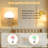 Brushed Gold Battery Operated Wall Sconce With Remote Control and Bulbs - 8 Colors, Diammable, Timer Setting