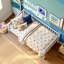 Lits avec barrière de sécurité, lit de jour simple en bois, chambre de ferme moderne-1013180671