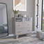 Commode à double tiroir Arabi, chambre, gris clair / blanc