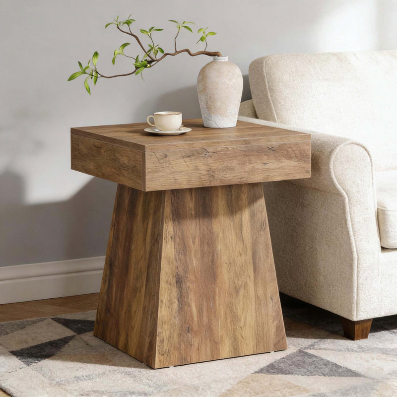 Nature-Inspired Side Table with Rustic Finish
