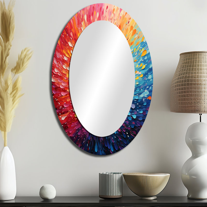 Miroir mural moderne multicolore, 36 po x 24 po