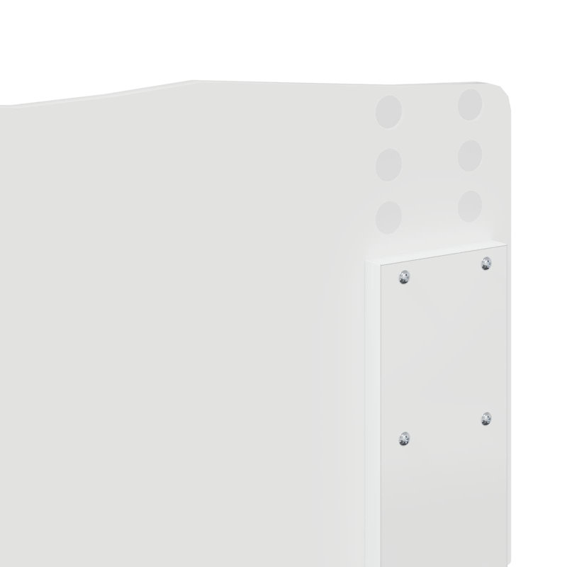 Solid Wood Bed, European Double (140 x 200 cm), White