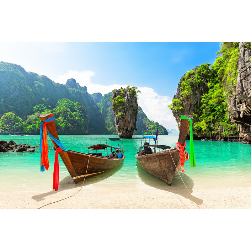 Plage de sable en Thaïlande, L 36 po x H 24 po