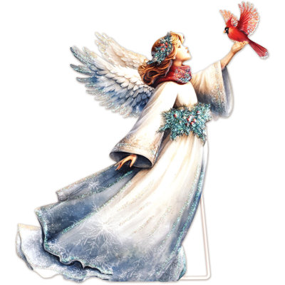 Vintage Angel Cardinal Metal Christmas Tabletop Decor