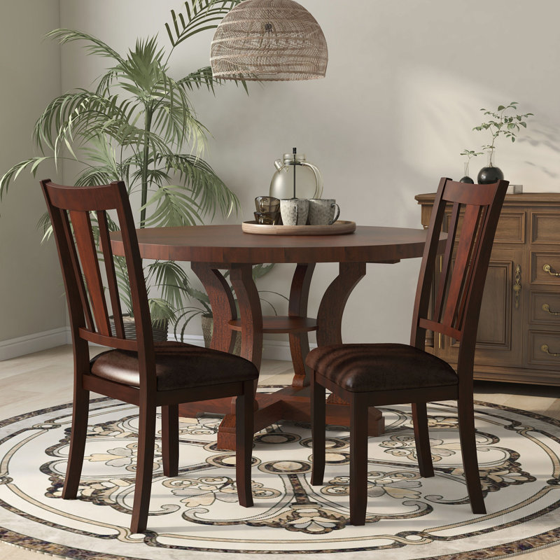 18.5 " H Faux Leather Upholstered Pine Solid Wood Side Chair