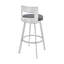 Tabouret de bar à hauteur de comptoir en acier inoxydable et pivotant Kevontae-454235634-454235643