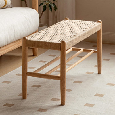 Burlywood Solid Wood Bench