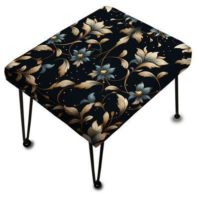 Repose-pieds rectangulaire bleu et doré I