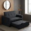 Farrel 149Cm Polyester Squared Arm Fold out Sofa Bed-98477215