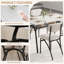 Ensemble de table de salle à manger pour 4 personnes, coin-repas de cuisine avec tablette ouverte, structure en métal à plateau en marbre, peu encombrant, beige