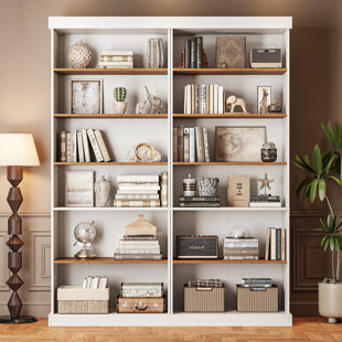 71"H x 63"W Book Cabinet Storage Bookcase & Fully Open(Set of 2)