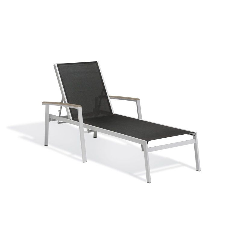Travira Outdoor Chaise Lounge, Black, Tekwood Vintage, Flint