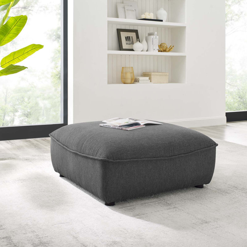 Modway Comprise Sectional Sofa Ottoman, Teal Polyester, Teal