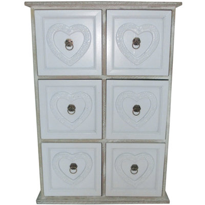 Clinger Solid Wood 35cm W 6 - Drawer Chest of Drawers