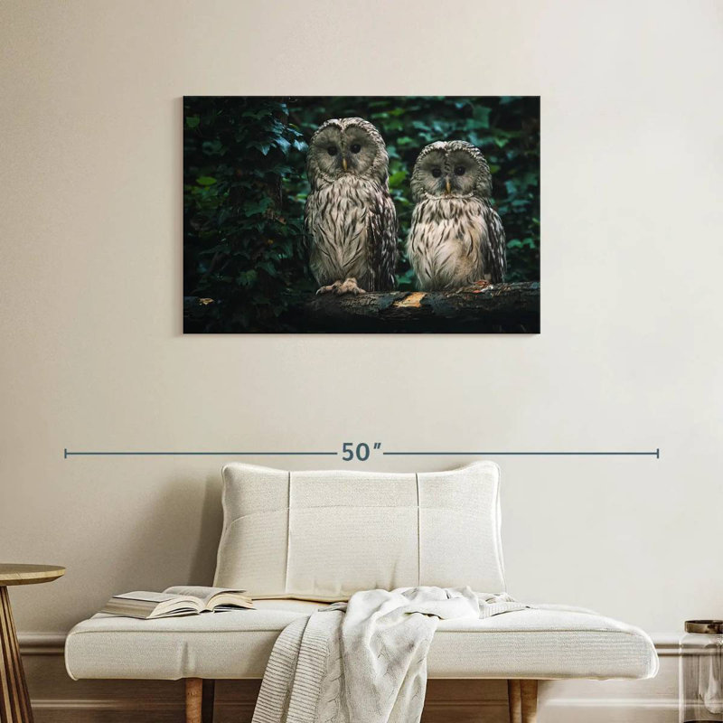 Brampt Owls On A Branch, 24" H x 36" W