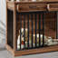 Meuble pour cage robuste pour chien de 38 po avec tiroirs de rangement, cage à double usage et table d'appoint pour l'intérieur