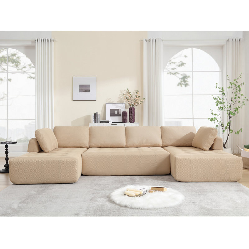 Canapé modulaire, canapé capitonné en U, canapé rembourré, canapé rembourré pour l'intérieur, Kaki