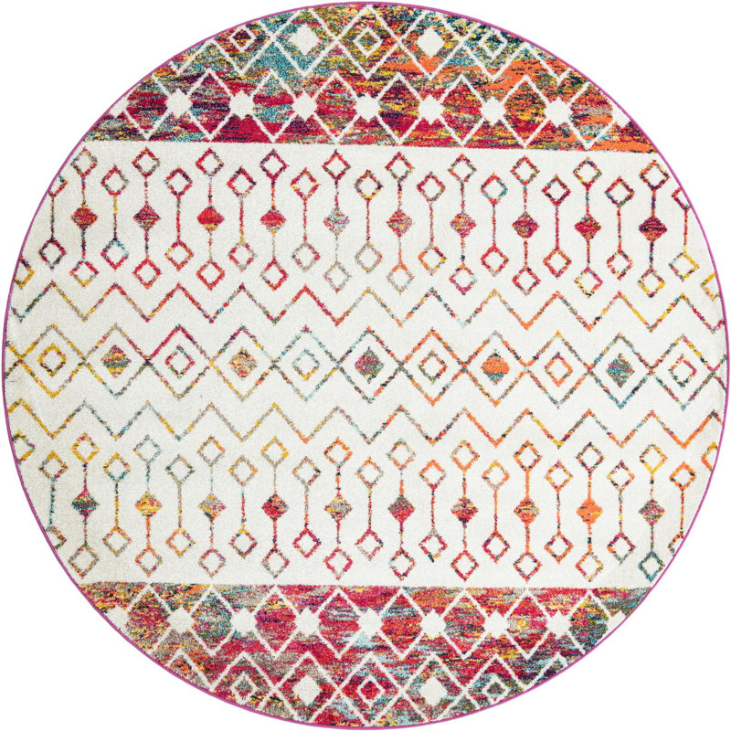 Abstract Indoor Rug, Round 7'10"