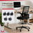 Drafting Chair For Standing Desk With Locking Casters, Tall Office Chair With Foot Ring, Adjustable Lumbar Support, 300 Lbs Capacity