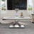 Silver And Grey Coffee Table With Mirrored Silver X-Base
