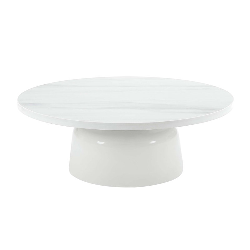 Table basse en marbre et blanc ultrabrillant