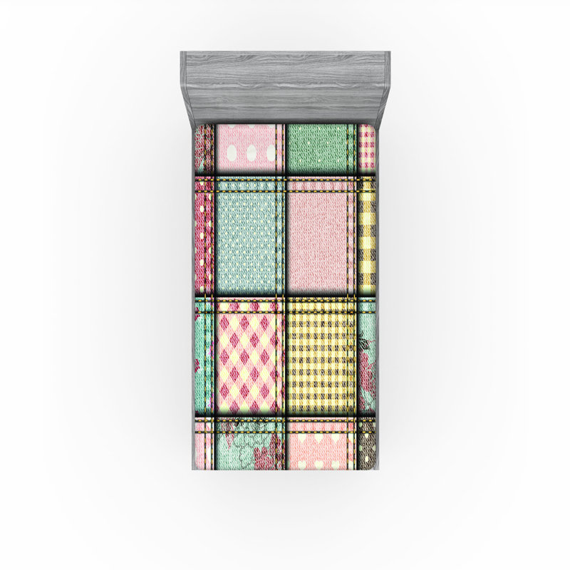 Multicolore draps-housse Ambesonne Shabby Flora, Ensemble literie pour lit simple